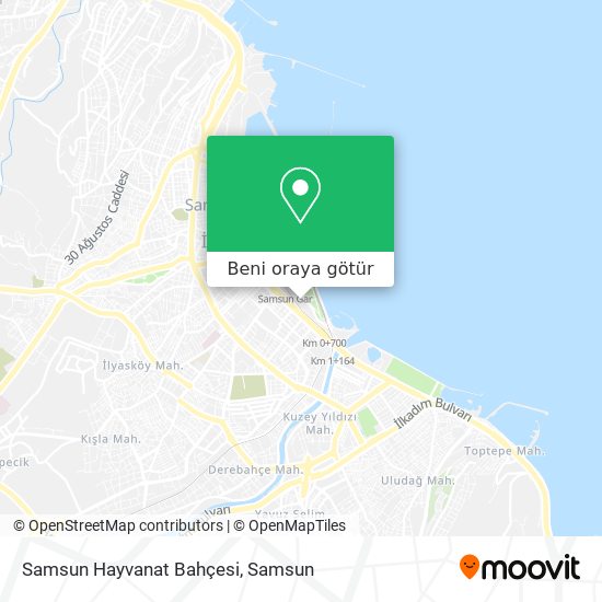 Samsun Hayvanat Bahçesi harita