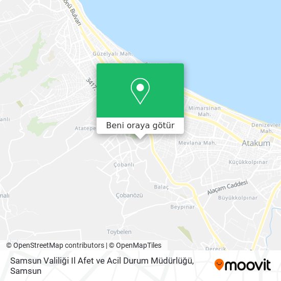 Samsun Valiliği Il Afet ve Acil Durum Müdürlüğü harita
