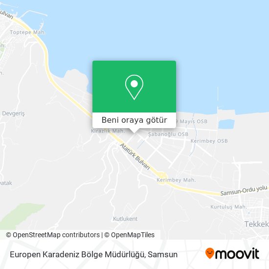Europen Karadeniz Bölge Müdürlüğü harita
