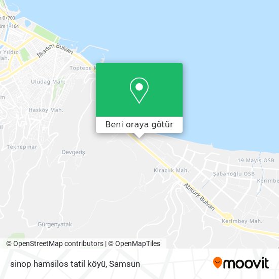 sinop hamsilos tatil köyü harita