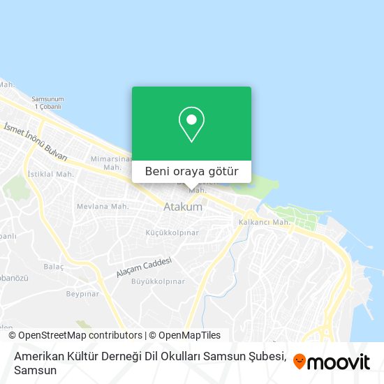 Amerikan Kültür Derneği Dil Okulları Samsun Şubesi harita