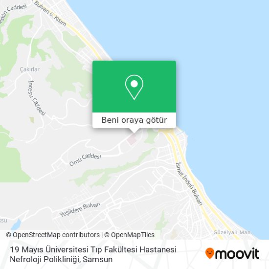 19 Mayıs Üniversitesi Tıp Fakültesi Hastanesi Nefroloji Polikliniği harita