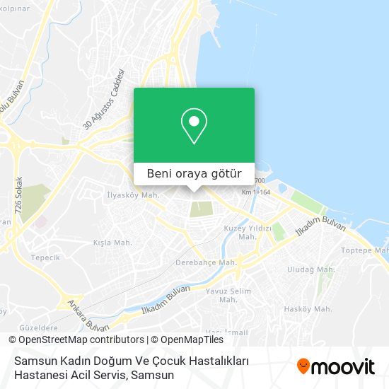 Samsun Kadın Doğum Ve Çocuk Hastalıkları Hastanesi Acil Servis harita