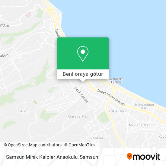 Samsun Minik Kalpler Anaokulu harita