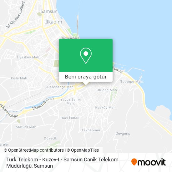 Türk Telekom - Kuzey-I - Samsun Canik Telekom Müdürlüğü harita