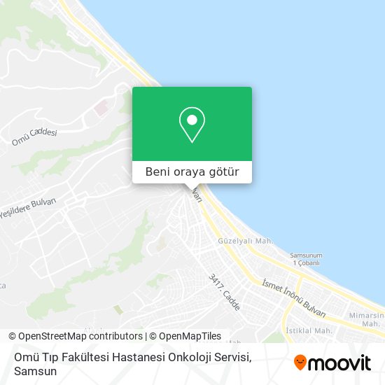 Omü Tıp Fakültesi Hastanesi Onkoloji Servisi harita