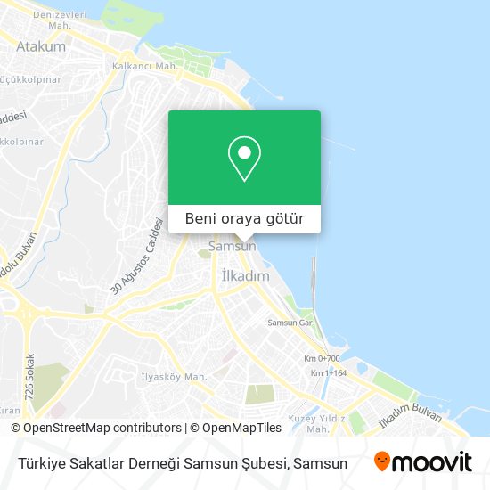 Türkiye Sakatlar Derneği Samsun Şubesi harita