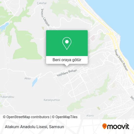 Atakum Anadolu Lisesi harita