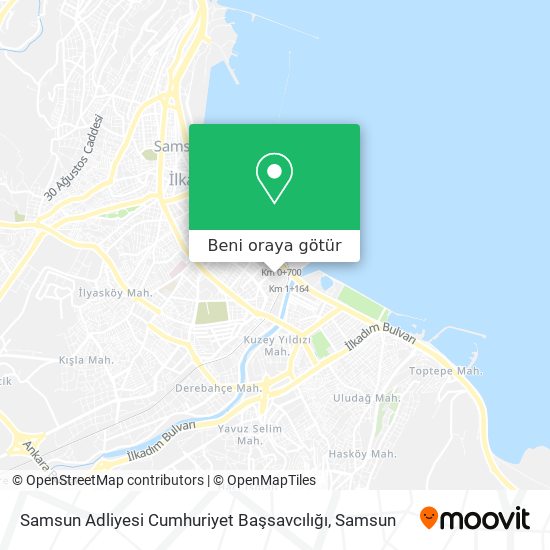 Samsun Adliyesi Cumhuriyet Başsavcılığı harita