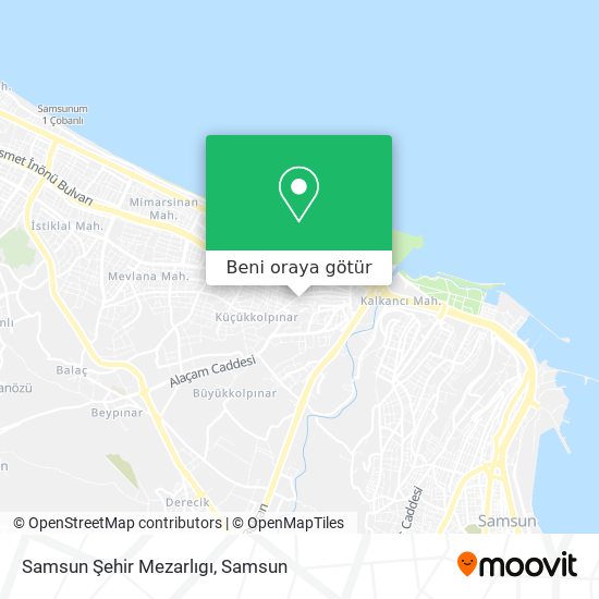 Samsun Şehir Mezarlıgı harita