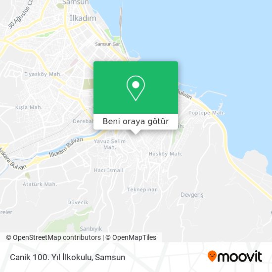 Canik 100. Yıl İlkokulu harita