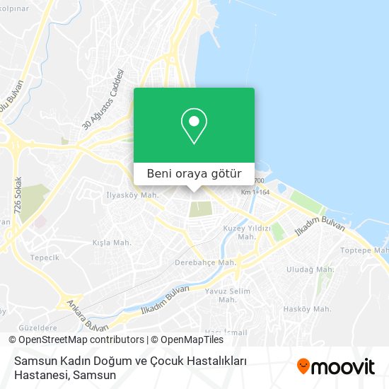 Samsun Kadın Doğum ve Çocuk Hastalıkları Hastanesi harita