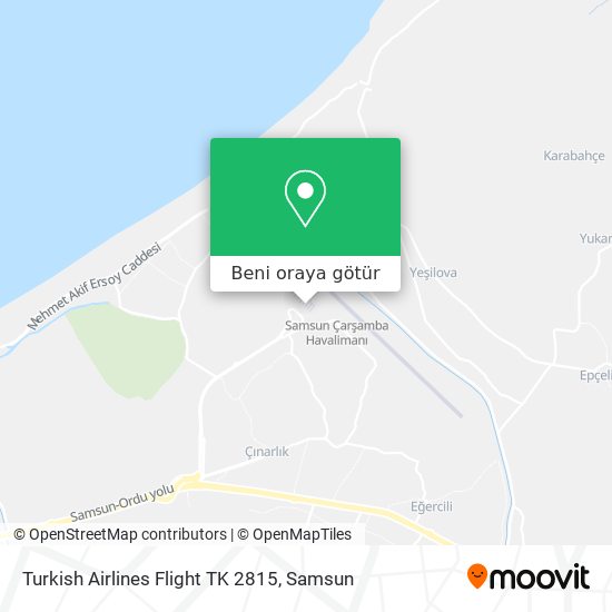 Turkish Airlines Flight TK 2815 harita