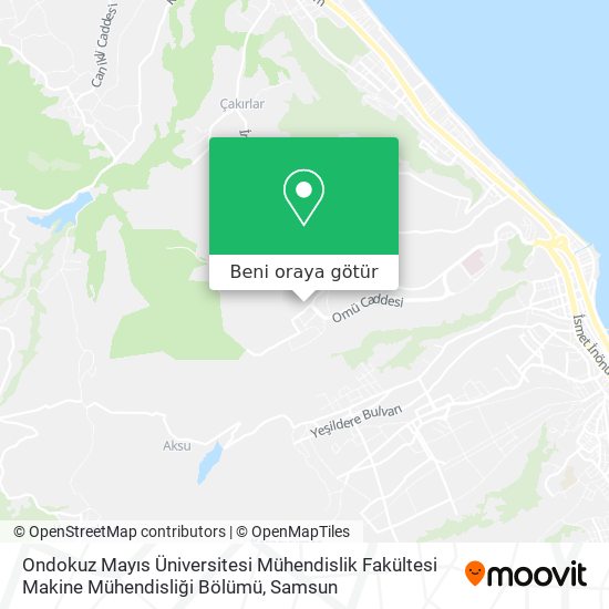 Ondokuz Mayıs Üniversitesi Mühendislik Fakültesi Makine Mühendisliği Bölümü harita
