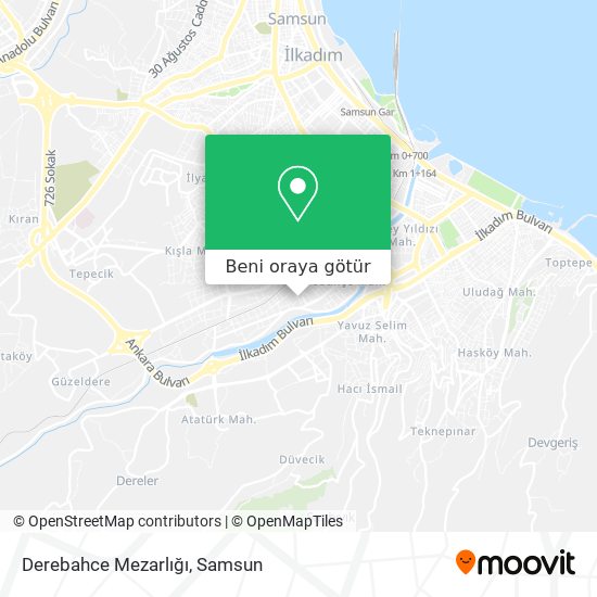 Derebahce Mezarlığı harita