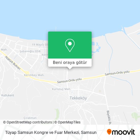 Tüyap Samsun Kongre ve Fuar Merkezi harita