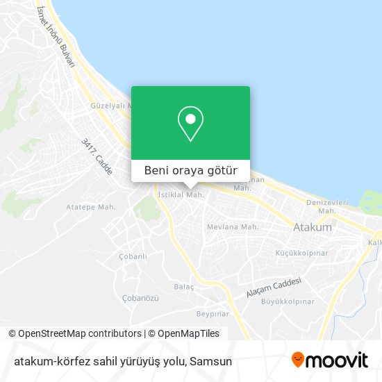 atakum-körfez sahil yürüyüş yolu harita