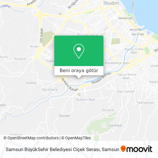 Samsun BüyükSehir Belediyesi Ciçek Serası harita
