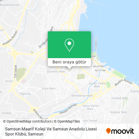 Samsun Maarif Koleji Ve Samsun Anadolu Lisesi Spor Klübü harita