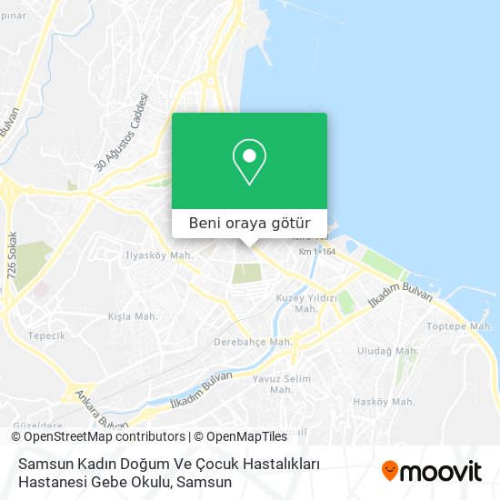 Samsun Kadın Doğum Ve Çocuk Hastalıkları Hastanesi Gebe Okulu harita