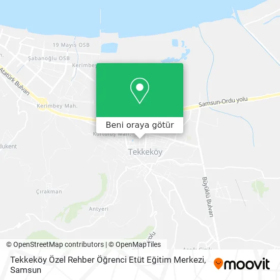 Tekkeköy Özel Rehber Öğrenci Etüt Eğitim Merkezi harita
