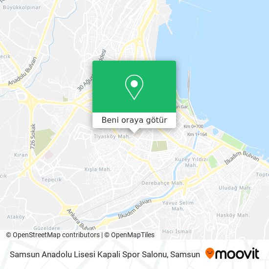 Samsun Anadolu Lisesi Kapali Spor Salonu harita