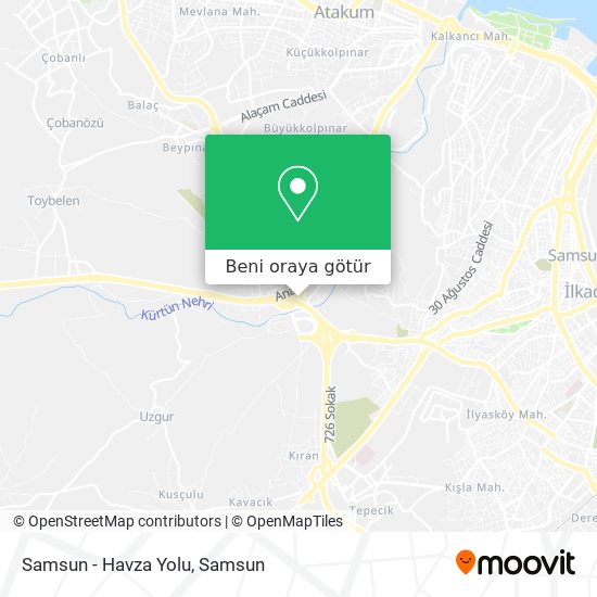 Samsun - Havza Yolu harita