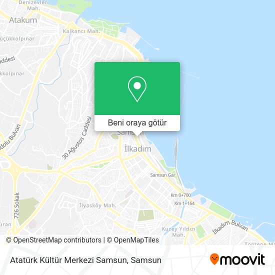 Atatürk Kültür Merkezi Samsun harita