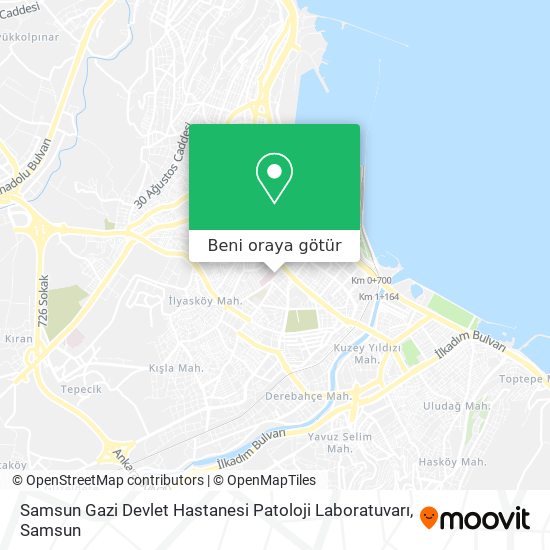 Samsun Gazi Devlet Hastanesi Patoloji Laboratuvarı harita
