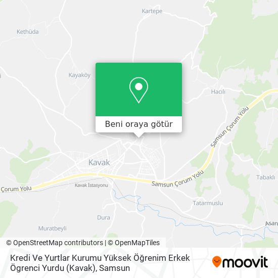 Kredi Ve Yurtlar Kurumu Yüksek Öğrenim Erkek Ögrenci Yurdu (Kavak) harita