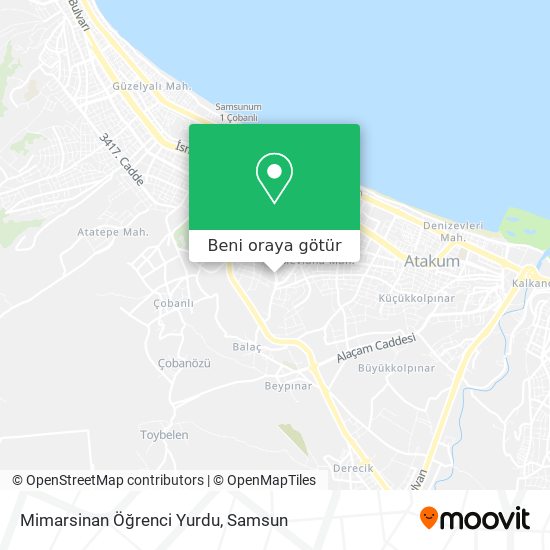 Mimarsinan Öğrenci Yurdu harita