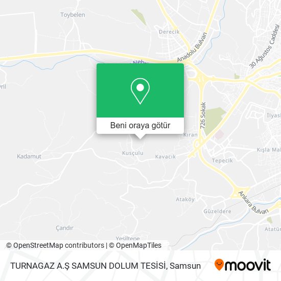 TURNAGAZ A.Ş SAMSUN DOLUM TESİSİ harita