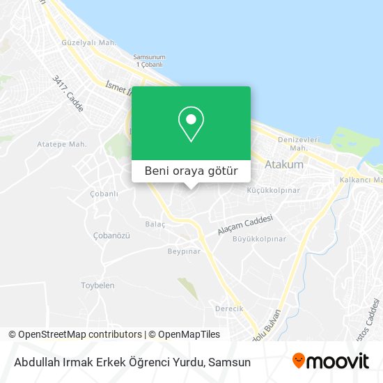 Abdullah Irmak Erkek Öğrenci Yurdu harita