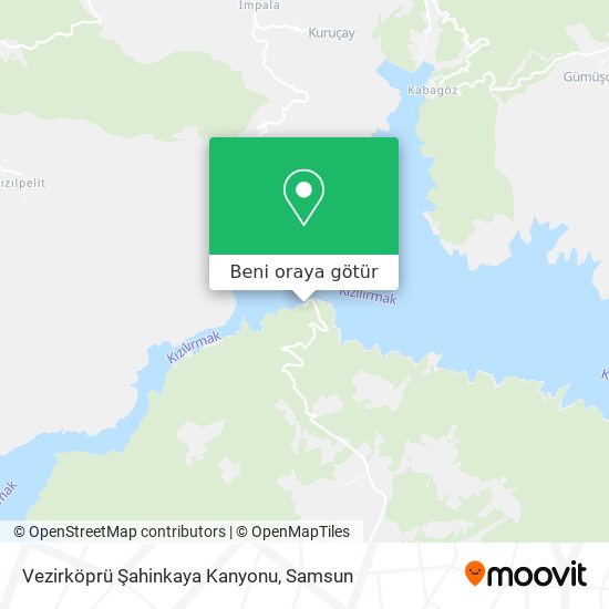 Vezirköprü Şahinkaya Kanyonu harita