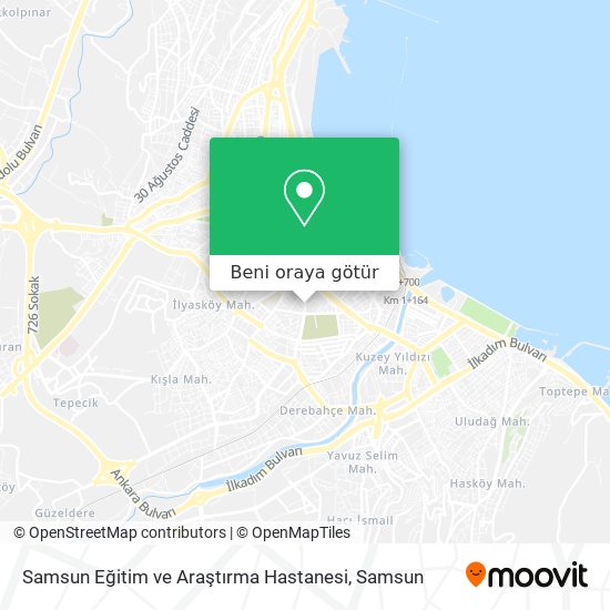 Samsun Eğitim ve Araştırma Hastanesi harita