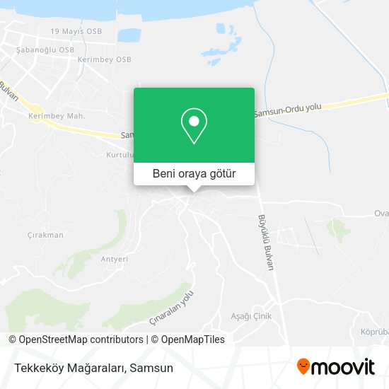 Tekkeköy Mağaraları harita