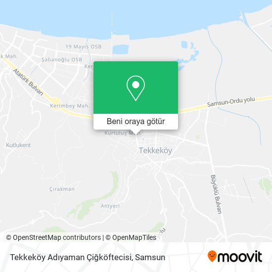 Tekkeköy Adıyaman Çiğköftecisi harita