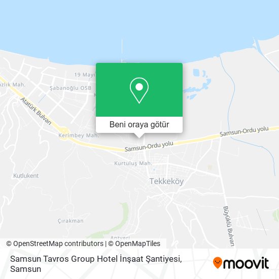 Samsun Tavros Group Hotel İnşaat Şantiyesi harita