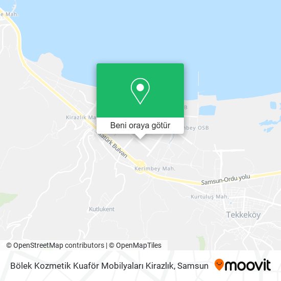 Bölek Kozmetik Kuaför Mobilyaları Kirazlık harita