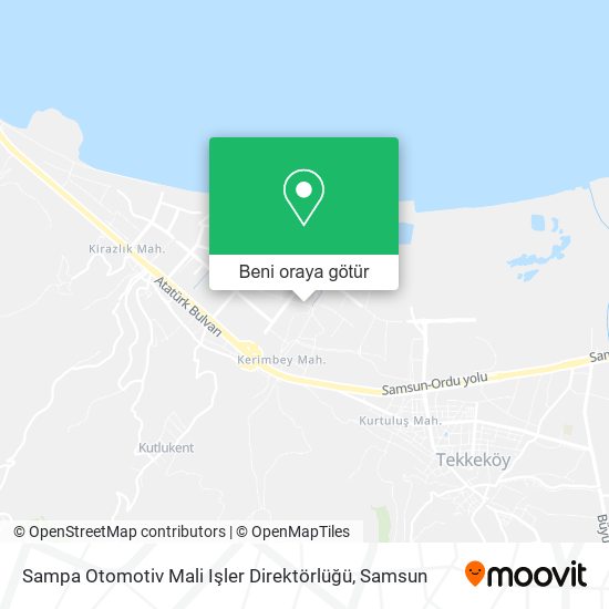 Sampa Otomotiv Mali Işler Direktörlüğü harita