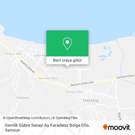 Gemlik Gübre Sanayi Aş Karadeniz Bölge Ofis harita