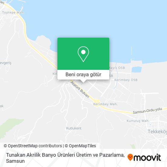 Tunakan Akrilik Banyo Ürünleri Üretim ve Pazarlama harita