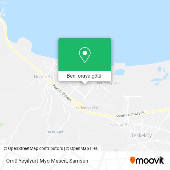 Omü Yeşilyurt Myo Mescit harita