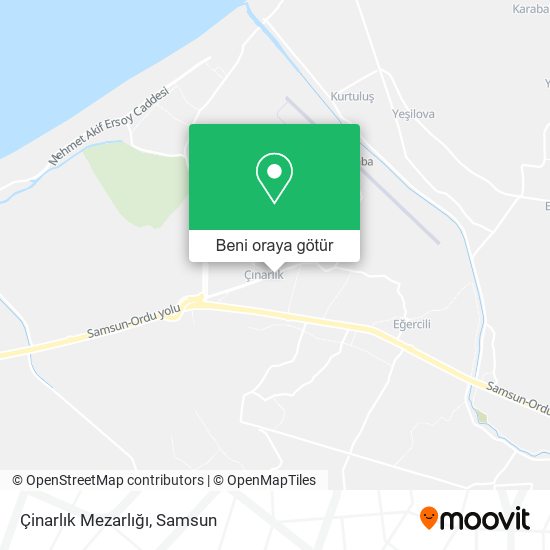 Çinarlık Mezarlığı harita