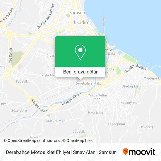 Derebahçe Motosiklet Ehliyeti Sınav Alanı harita