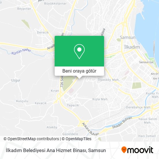 İlkadım Belediyesi Ana Hizmet Binası harita