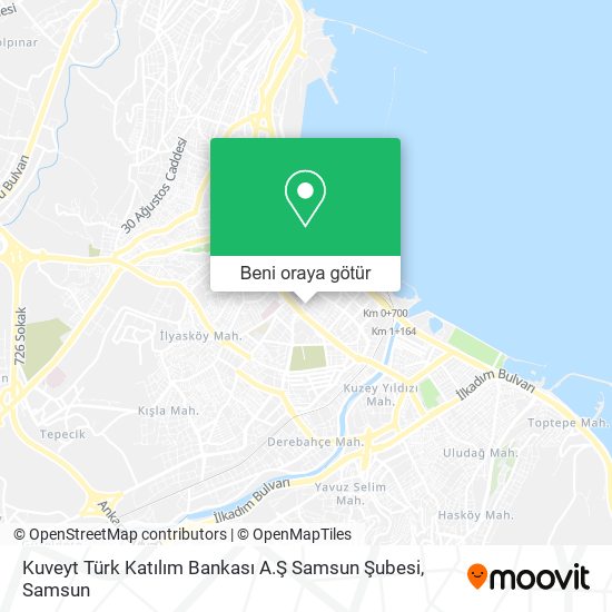 Kuveyt Türk Katılım Bankası A.Ş Samsun Şubesi harita
