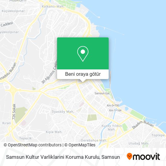 Samsun Kultur Varliklarini Koruma Kurulu harita