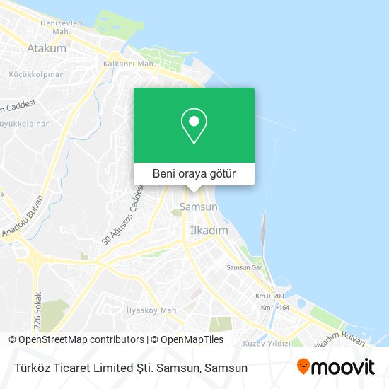 Türköz Ticaret Limited Şti. Samsun harita