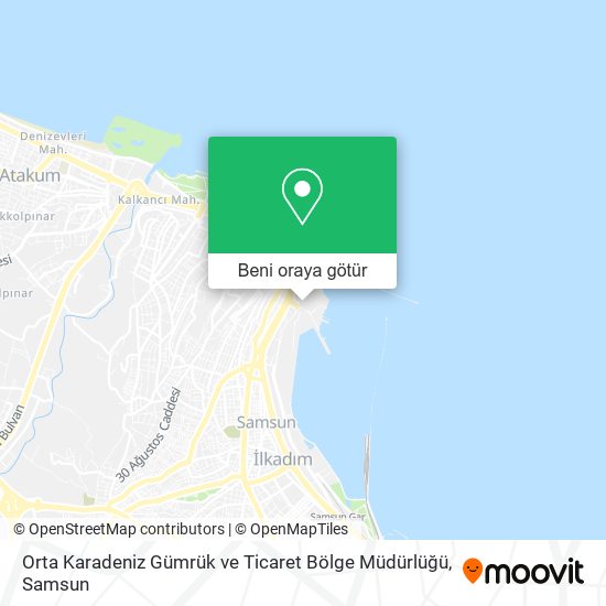 Orta Karadeniz Gümrük ve Ticaret Bölge Müdürlüğü harita